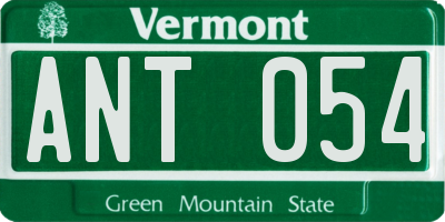 VT license plate ANT054