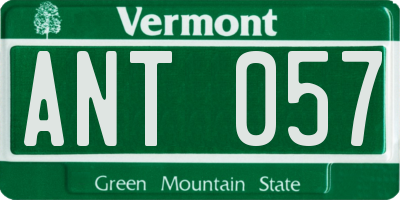 VT license plate ANT057