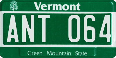 VT license plate ANT064