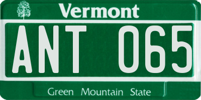VT license plate ANT065