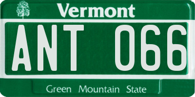 VT license plate ANT066