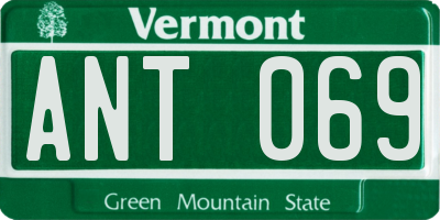 VT license plate ANT069