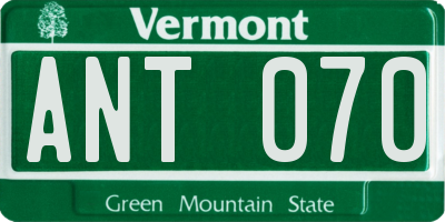 VT license plate ANT070