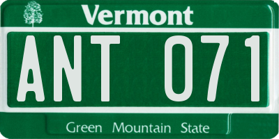 VT license plate ANT071