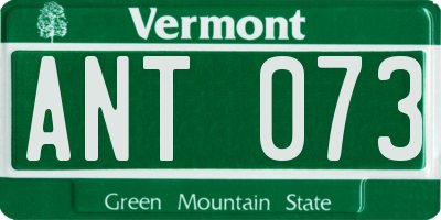 VT license plate ANT073