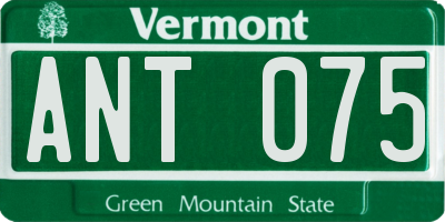 VT license plate ANT075