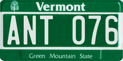 VT license plate ANT076