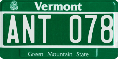 VT license plate ANT078