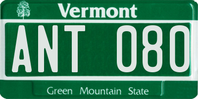 VT license plate ANT080