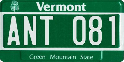 VT license plate ANT081