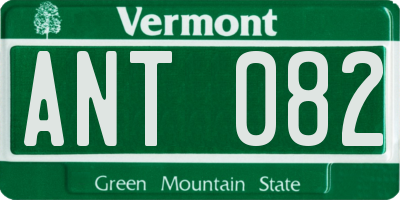 VT license plate ANT082