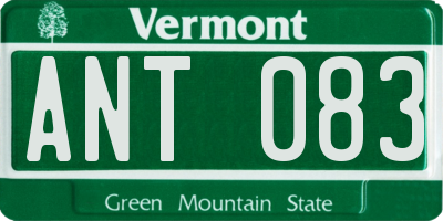 VT license plate ANT083