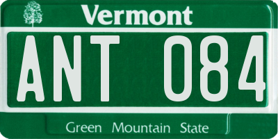 VT license plate ANT084