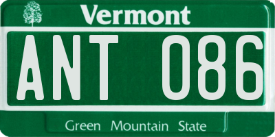 VT license plate ANT086