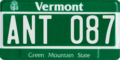 VT license plate ANT087