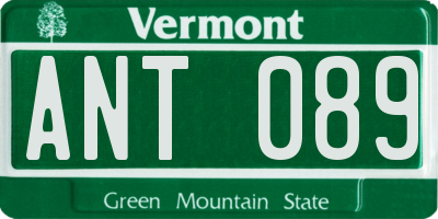VT license plate ANT089