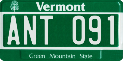 VT license plate ANT091