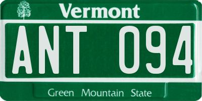 VT license plate ANT094