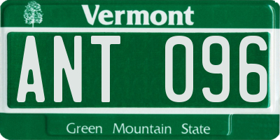 VT license plate ANT096