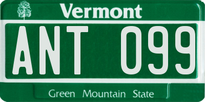 VT license plate ANT099