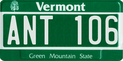 VT license plate ANT106
