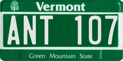 VT license plate ANT107