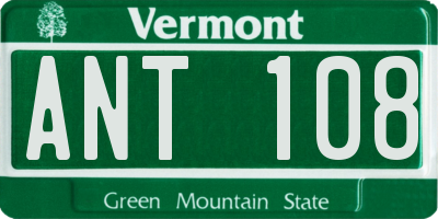 VT license plate ANT108