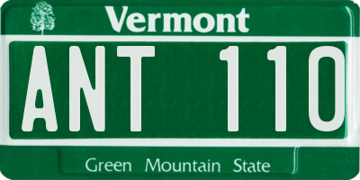 VT license plate ANT110