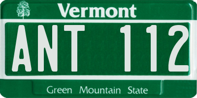 VT license plate ANT112