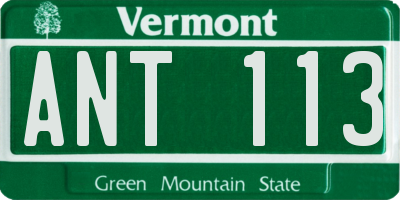 VT license plate ANT113