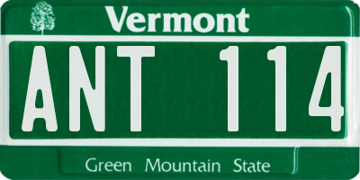 VT license plate ANT114