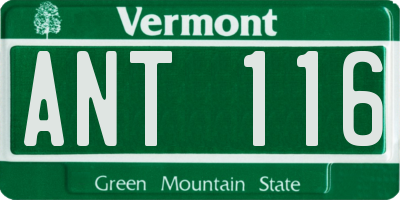 VT license plate ANT116