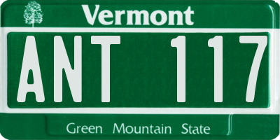 VT license plate ANT117
