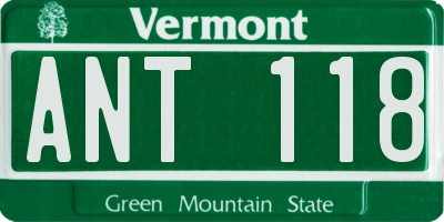 VT license plate ANT118