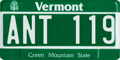 VT license plate ANT119