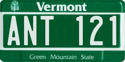 VT license plate ANT121