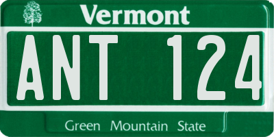 VT license plate ANT124