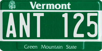 VT license plate ANT125
