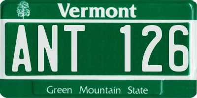 VT license plate ANT126