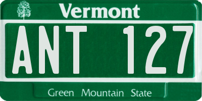 VT license plate ANT127