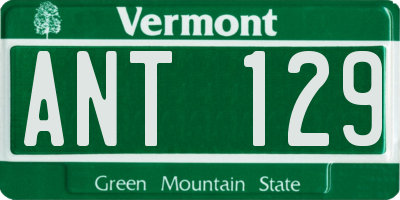 VT license plate ANT129
