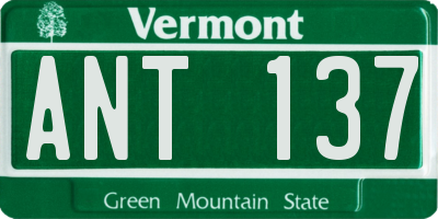 VT license plate ANT137