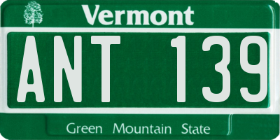 VT license plate ANT139