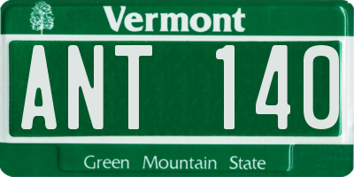 VT license plate ANT140