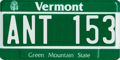 VT license plate ANT153