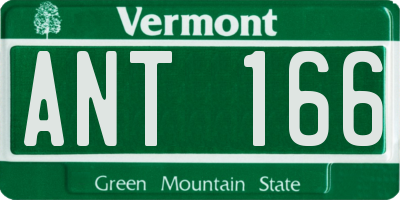 VT license plate ANT166