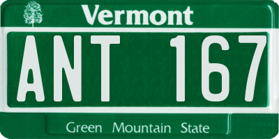 VT license plate ANT167