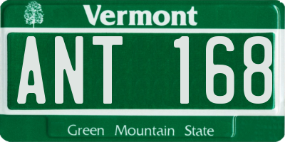 VT license plate ANT168