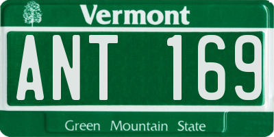 VT license plate ANT169
