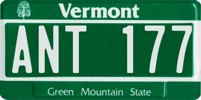 VT license plate ANT177